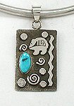 Navajo Sterling Silver Native American Symbols Pendant