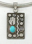 Navajo Sterling Silver Native American Symbols Pendant