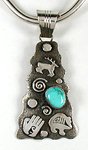 Navajo Sterling Silver Native American Symbols Pendant