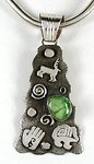 Navajo Sterling Silver Native American Symbols Pendant