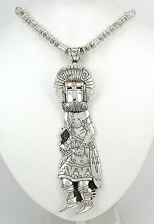 Native American Navajo  Sterling Silver Morning Kachina pendant by Tommy Singer