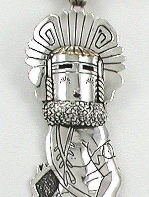 Native American Navajo  Sterling Silver Morning Kachina pendant by Tommy Singer