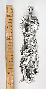 Native American Navajo  Sterling Silver Morning Kachina pendant by Tommy Singer