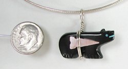 Native American Zuni inlay Bear pendant
