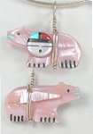 Zuni Acoma Jet and Turquoise Bear Pendant