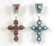 Hand made Native American Indian Jewelry; Navajo Sterling Silver crosses