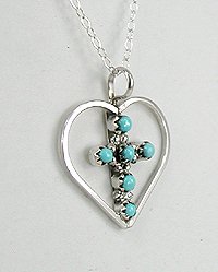 Zuni Sterling Silver coral Pendant