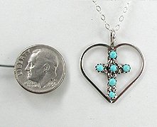 Zuni Sterling Silver coral Pendant