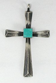 Sterling Silver Native American Navajo cross pendant