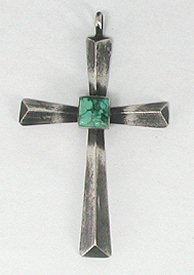 Sterling Silver Native American Navajo cross pendant