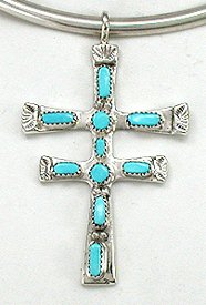 Sterling Silver Native American Navajo cross pendant