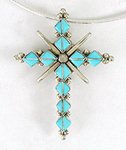 Sterling Silver Native American Zuni cross pendant