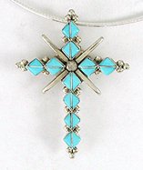 Sterling Silver Native American Zuni cross pendant