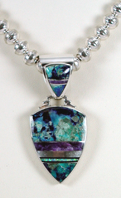 Navajo Azurite inlay pendant