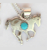 Navajo Horse Sterling Silver Pendant