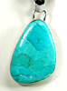 Hand made Native American Indian Jewelry; Navajo Sterling Silver Turquoise Pendant