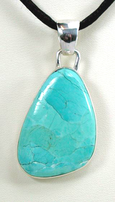 Turquoise Stone Pendant with Adjustable Choker