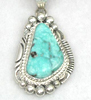 Sterling Silver Native American Whitewater Turquoise pendant
