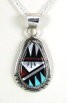 Native American Sterling Silver Turquoise Pendant