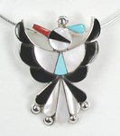 Zuni sterling silver Thunderbird pin pendant