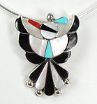 Zuni sterling silver Thunderbird pin pendant