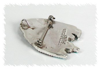 Hand made Native American  Zuni Indian Jewelry; Navajo Sterling Silver Sunface Gods Eye pin pendant