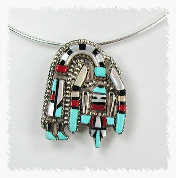 Hand made Native American  Zuni Indian Jewelry; Navajo Sterling Silver Sunface Gods Eye pin pendant