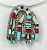Zuni sterling silver Thunderbird pin pendant