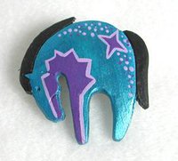 Hand carved bone horse fetish pin pendant
