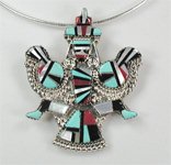 Zuni sterling silver Thunderbird pin pendant