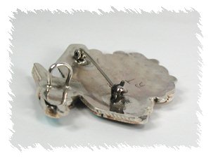 Hand made Native American  Zuni Indian Jewelry; Navajo Sterling Silver Sunface Gods Eye pin pendant
