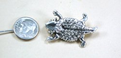 Hand made Native American  Navajo Indian Jewelry; Navajo Sterling Silver Turquoise Horned Lizard pin pendant