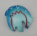 Hand carved bone bear fetish pin pendant