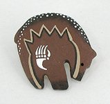 Hand carved bone bear fetish pin pendant