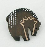 Hand carved bone bear fetish pin pendant