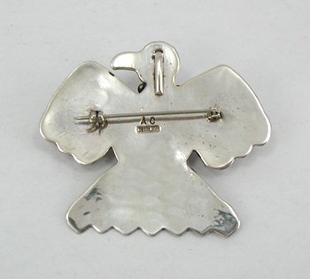 Native American  Navajo Indian Sterling Silver Thunderbird  pin pendant