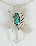 Sterling Silver Lizard Pin Pendant Bennie Ration Navajo