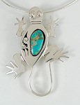 Sterling Silver Lizard Pin Pendant Bennie Ration Navajo