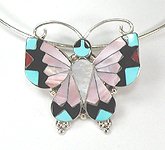 Navajo Sterling Silver butterfly pin pendant
