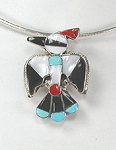 Navajo Sterling Silver thunderbird pin pendant