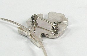 Native American Zuni Sterling Silver  inlay Thunderbird Pendant