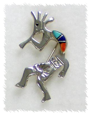 Hand made Native American Indian Jewelry; Navajo Sterling Silver horse pin pendant