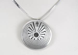 Navajo Man In A Maze Sterling Silver Pin Pendant