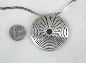 Navajo Man In A Maze Sterling Silver Pin Pendant