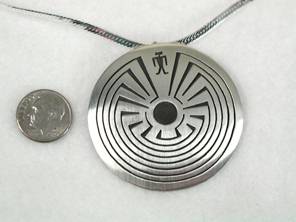 Navajo Man In A Maze Sterling Silver Pin Pendant