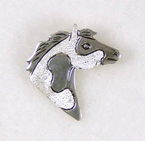 Hand made Native American Indian Jewelry; Navajo Sterling Silver horse pin pendant