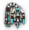 Hand made Native American Indian Jewelry; Navajo Sterling Silver  Rainbowman pin