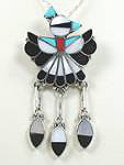 Zuni sterling silver Thunderbird pin pendant