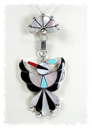 Hand made Native American  Zuni Indian Jewelry; Navajo Sterling Silver Sunface Gods Eye pin pendant
