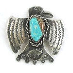 Navajo sterling silver Eagle pin Albert Cleveland